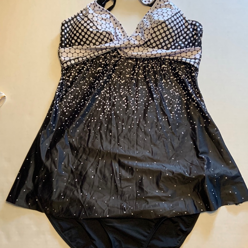 Two piece women swimsuit with tankini top